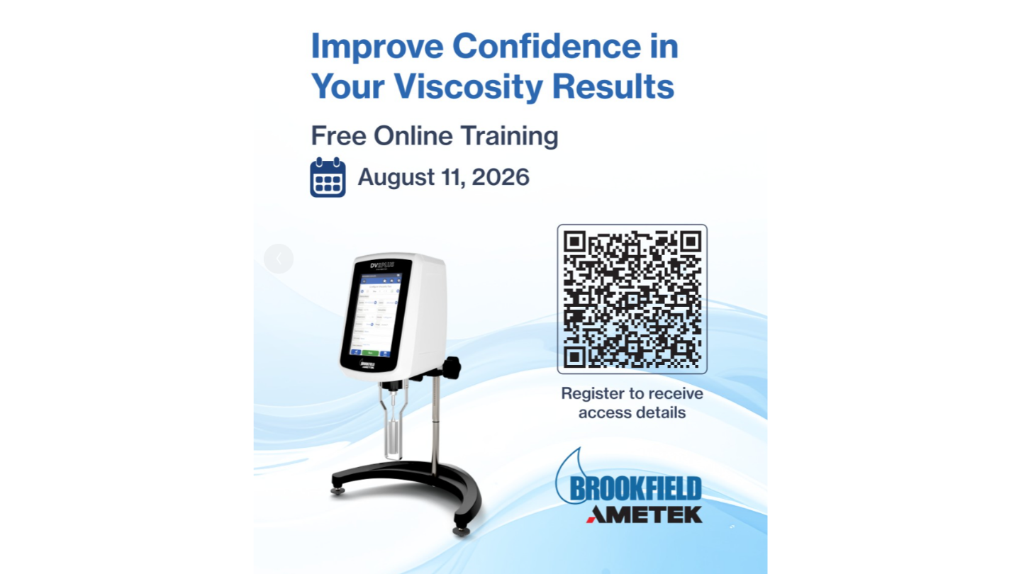 Curs practic online privind masurarea vascozitatii - AMETEK Brookfield